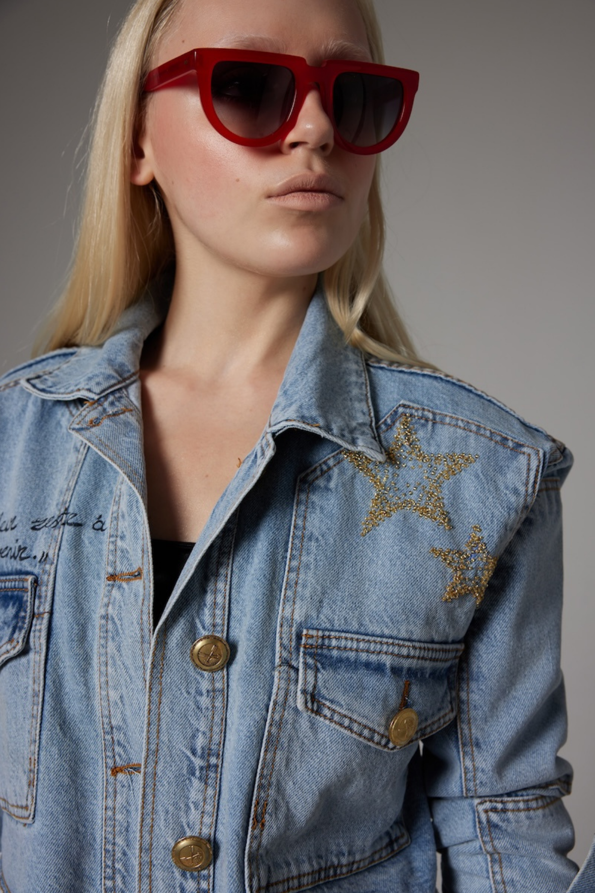 Look Project Love Denim Ceket - Mavi