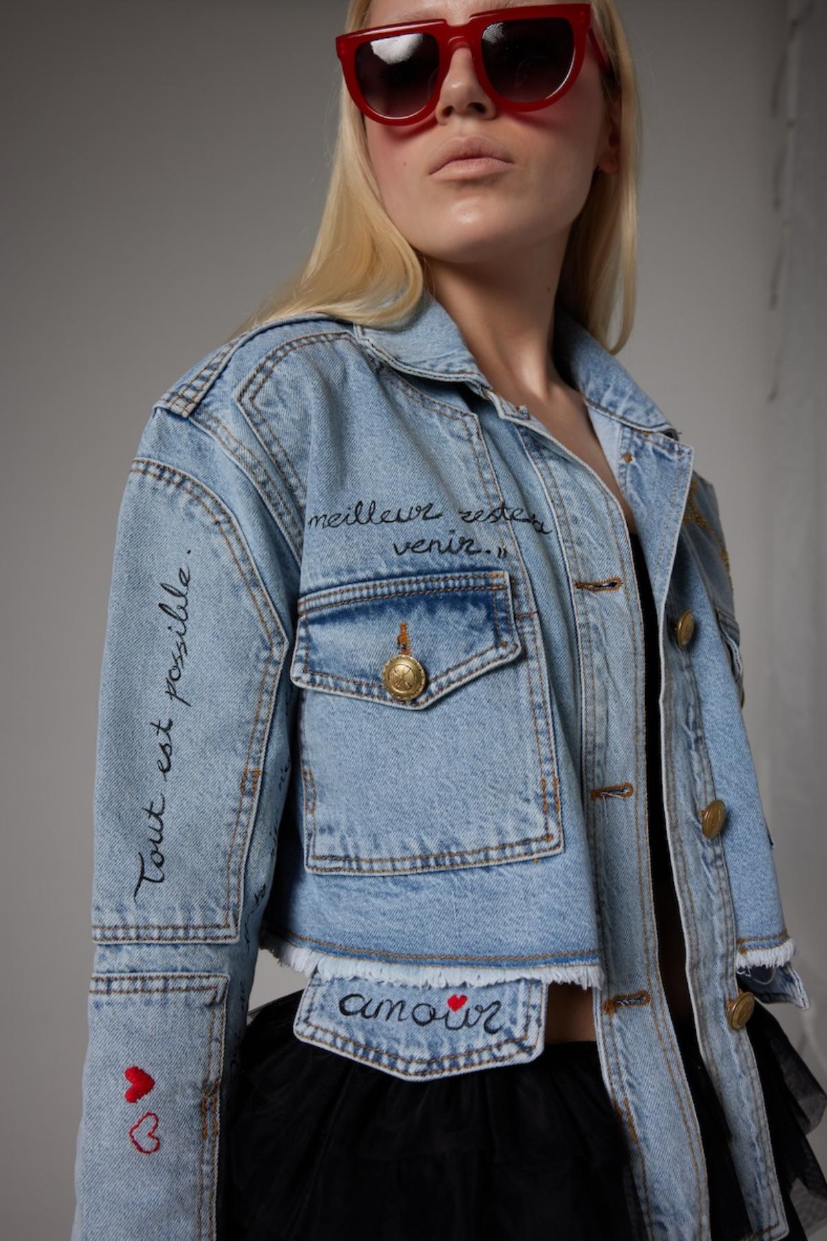 Look Project Love Denim Ceket - Mavi
