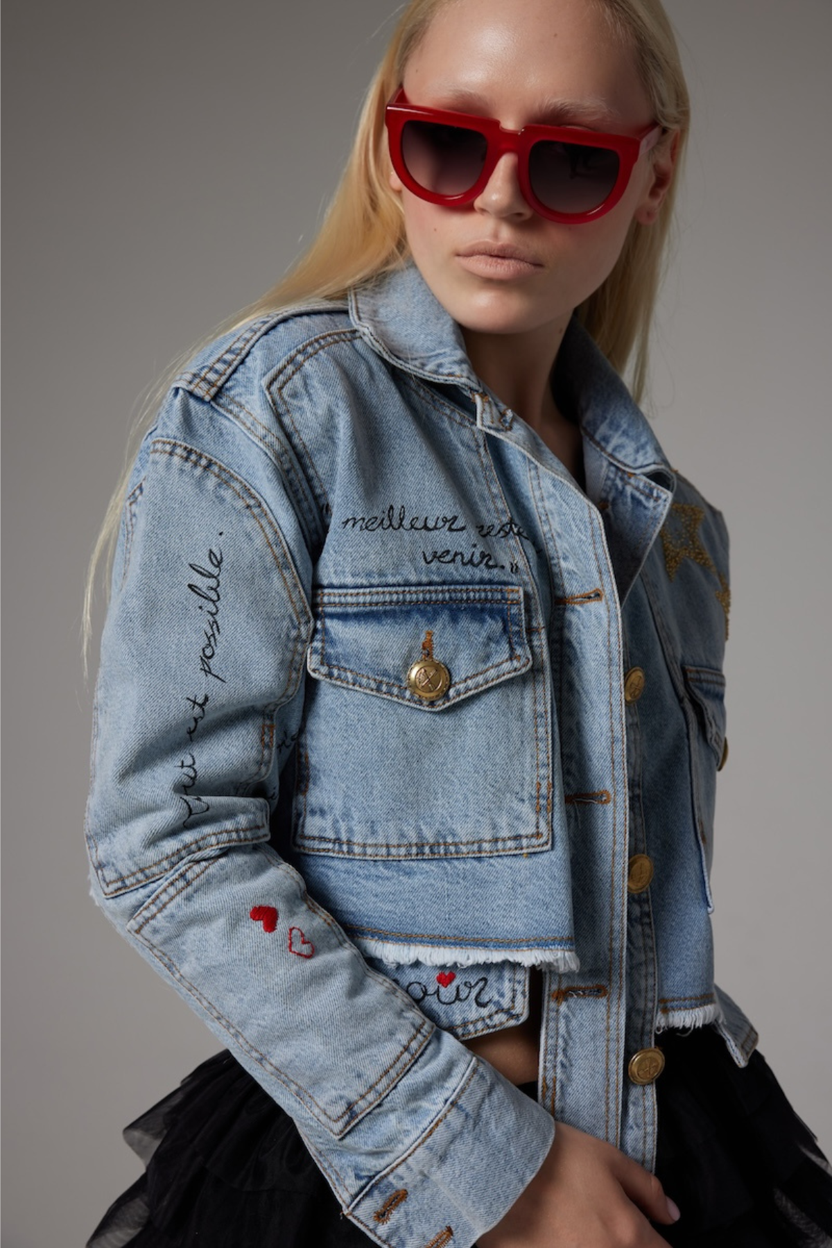 Look Project Love Denim Ceket - Mavi