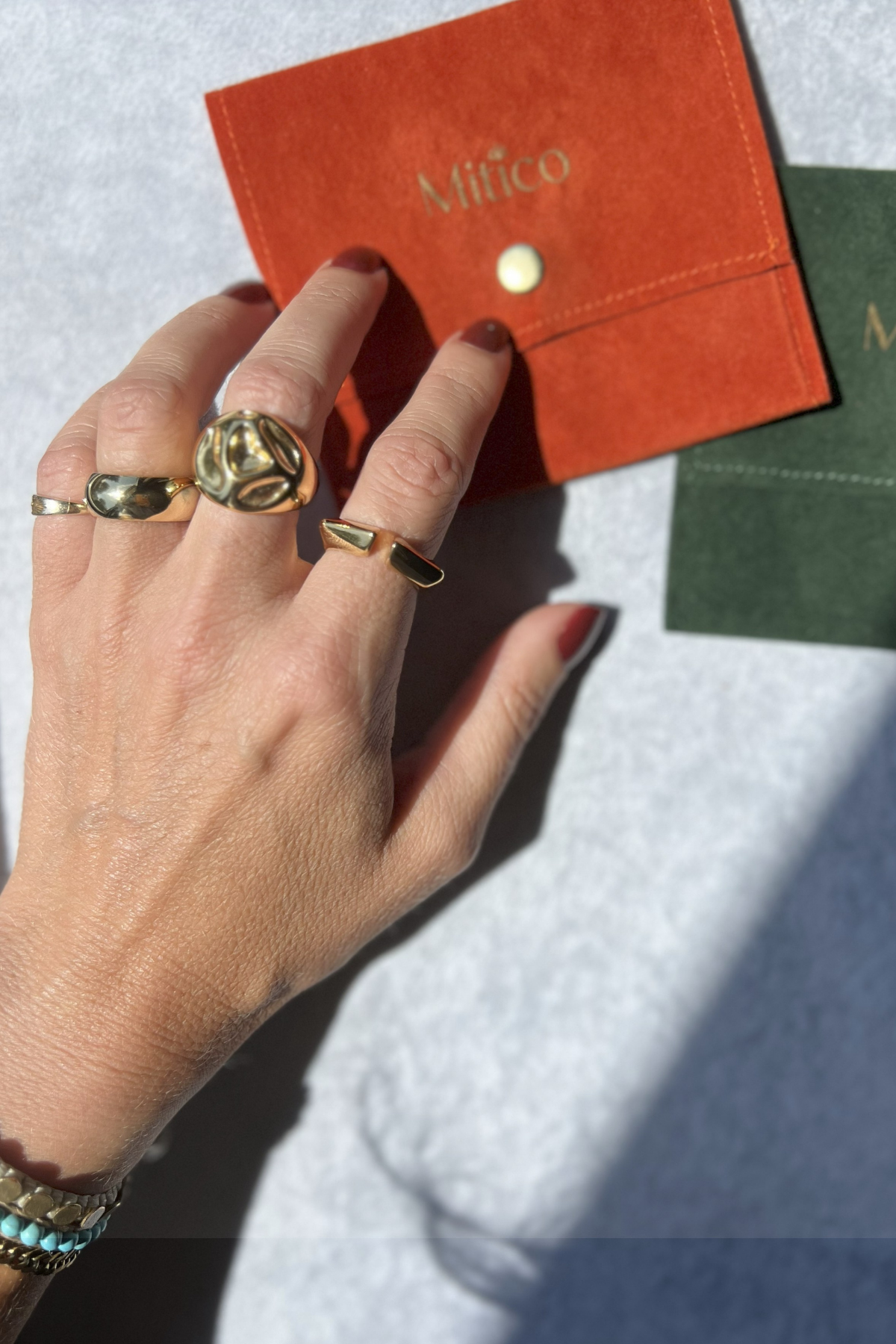 Mitico Jewelry Wave C Gold Yüzük 