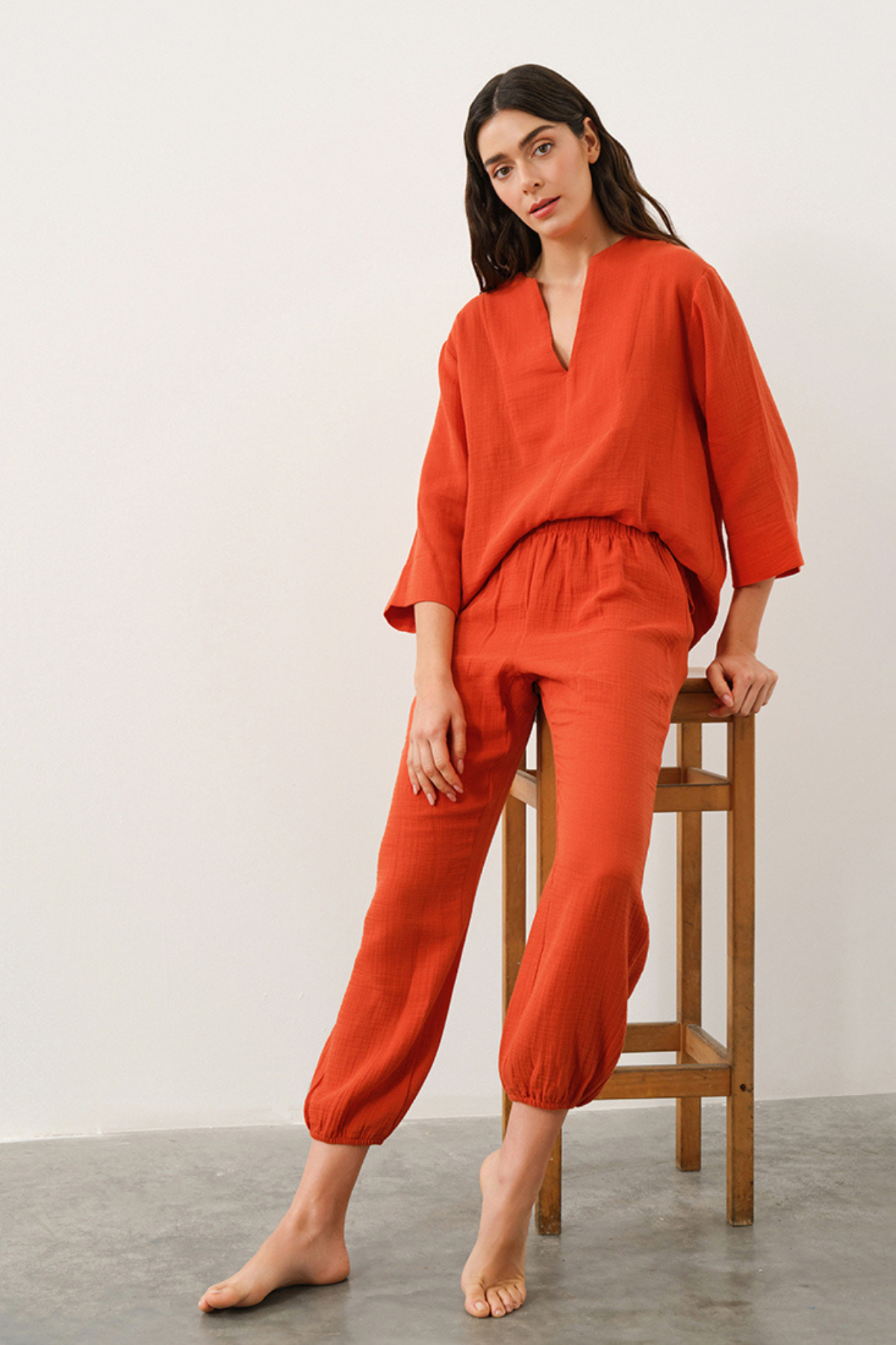 Night & Mild Carol Kiremit Pijama Takımı