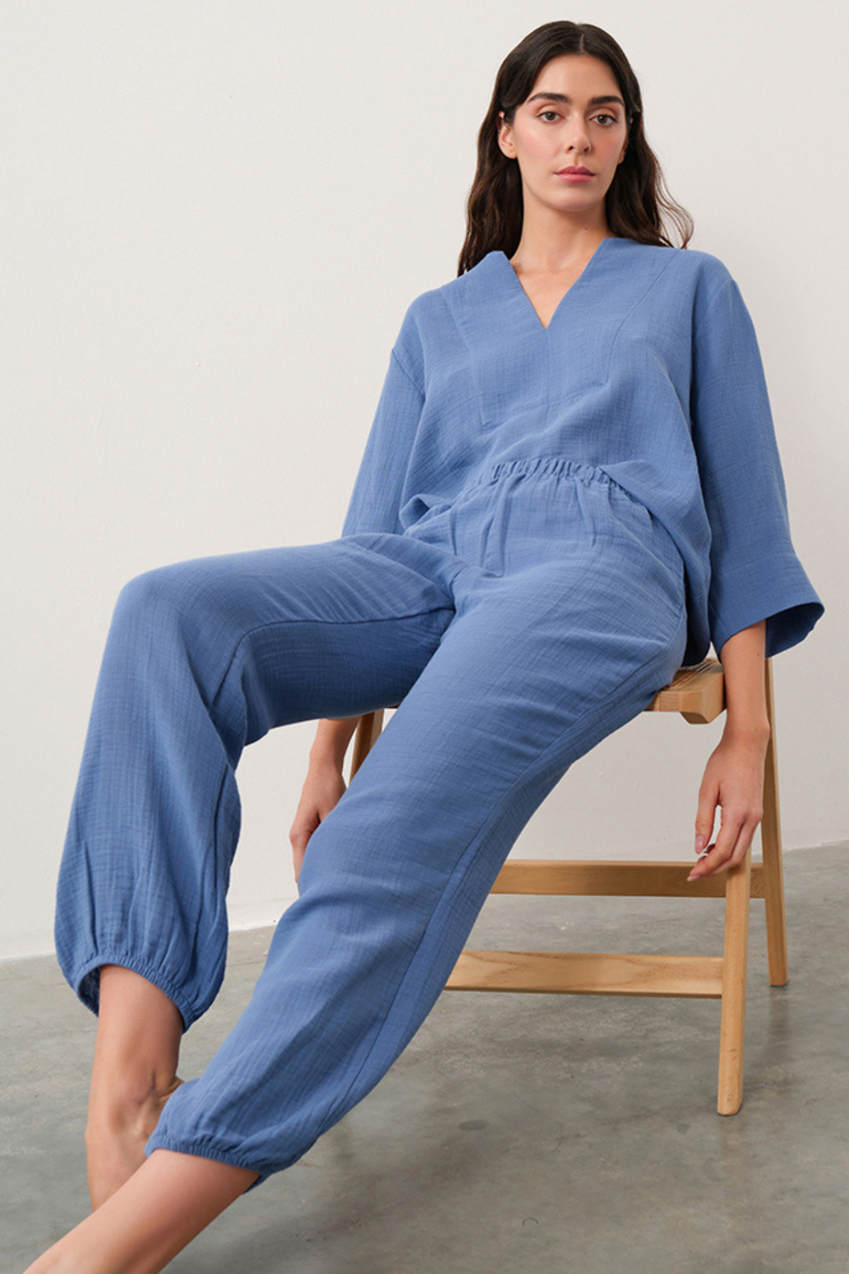 Night & Mild Carol Mavi Pijama Takımı