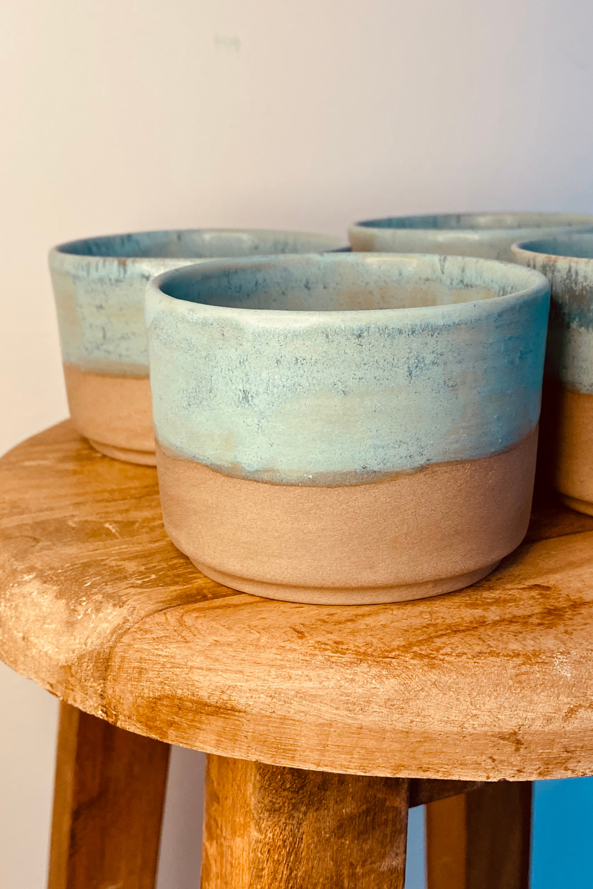 Orangery Objects Mavi Kısa Stoneware Kupa