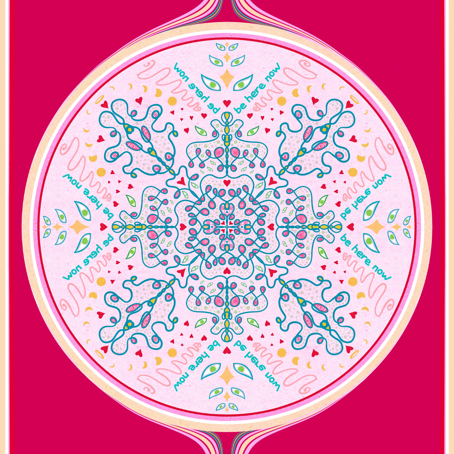Petarya Mandala Series 4.1 mm Be Here Now Doğal Kauçuk Kaydırmaz Yoga Matı