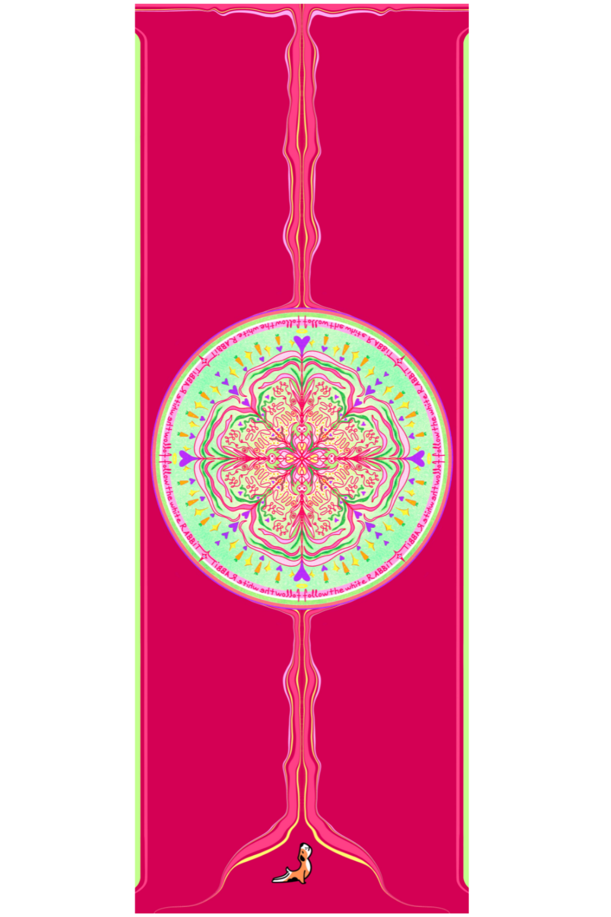 Petarya Mandala Series 4.1 mm Follow The White Rabbit Doğal Kauçuk Kaydırmaz Yoga Matı