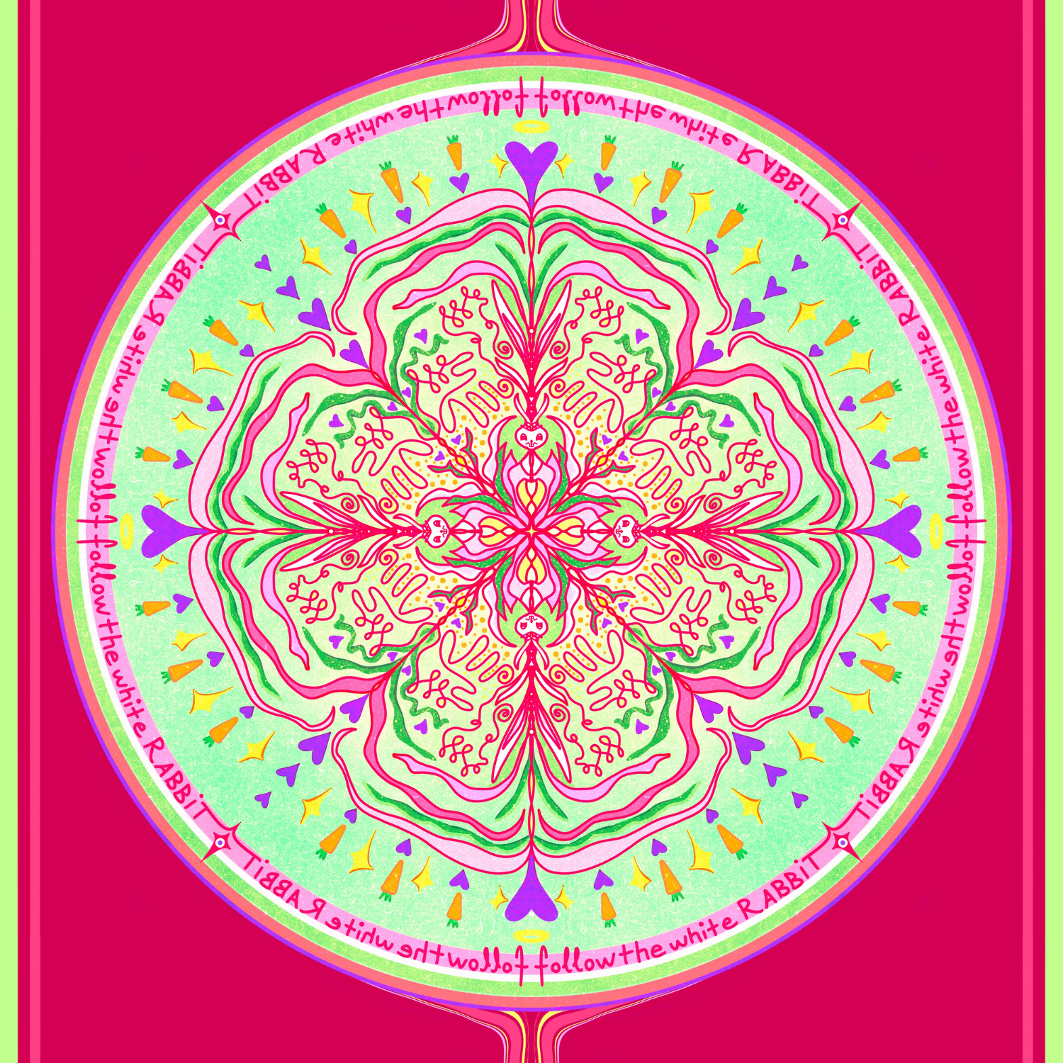 Petarya Mandala Series 4.1 mm Follow The White Rabbit Doğal Kauçuk Kaydırmaz Yoga Matı
