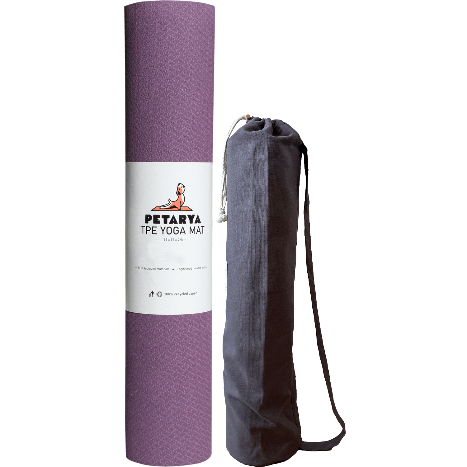 Petarya Refresh Series 6 mm Mor TPE Kaydırmaz Yoga Matı
