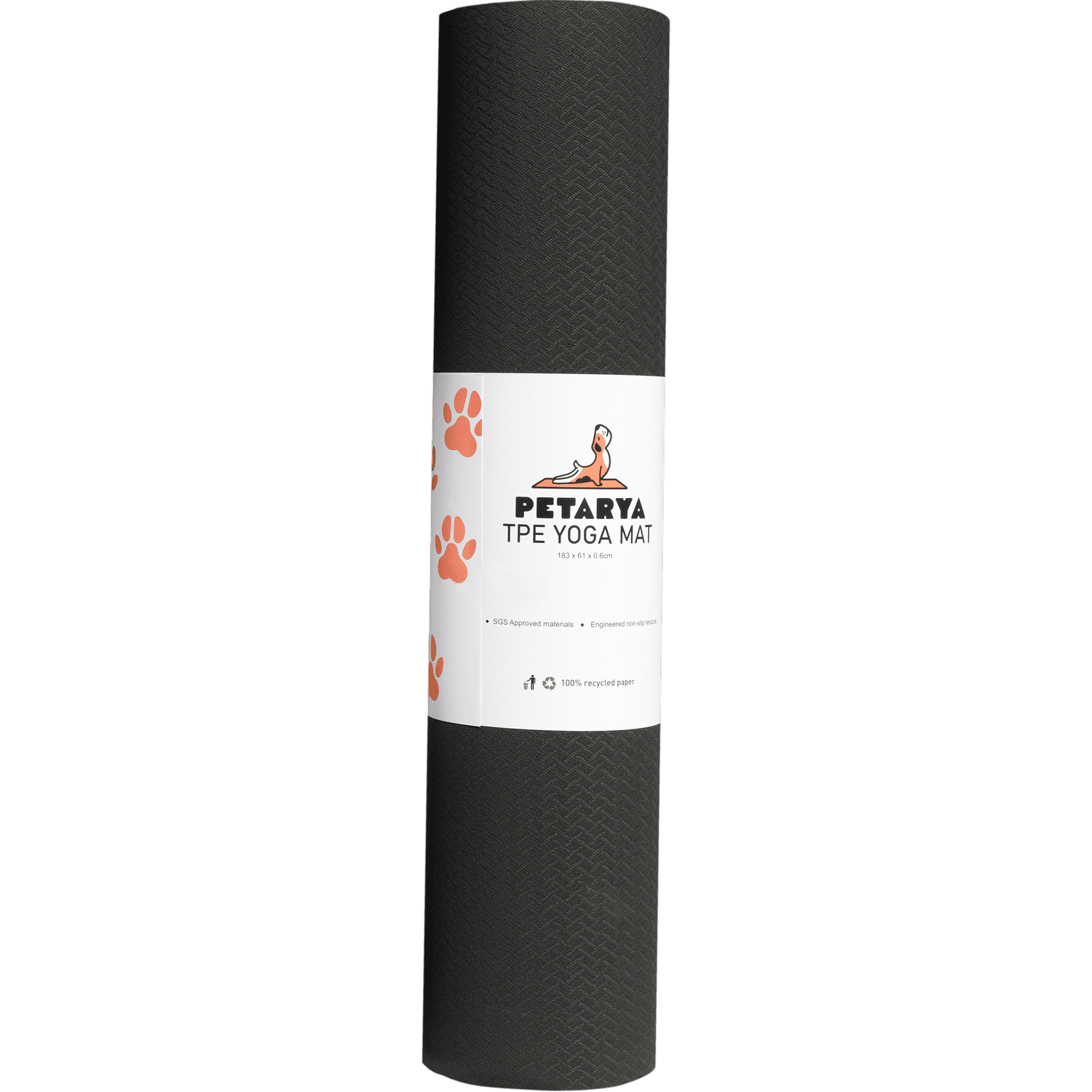 Petarya Refresh Series 6 mm Siyah TPE Kaydırmaz Yoga Matı
