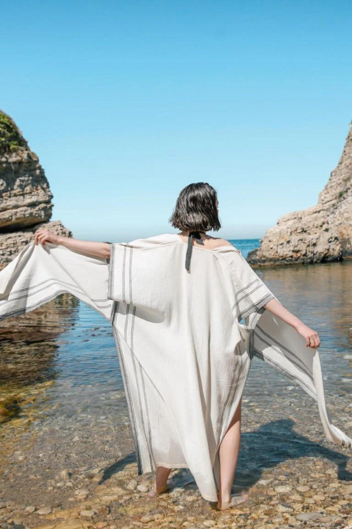 Primitive Crete Çizgili Kimono