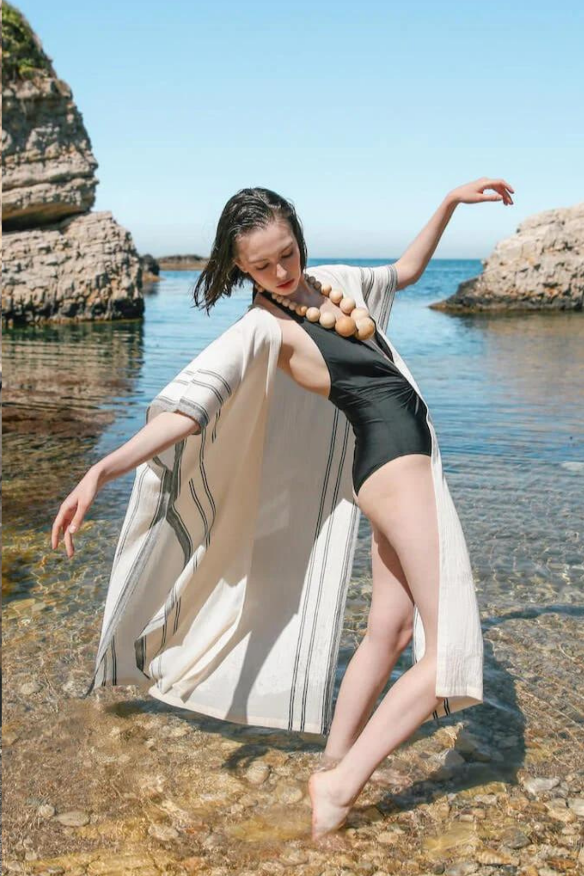 Primitive Crete Çizgili Kimono