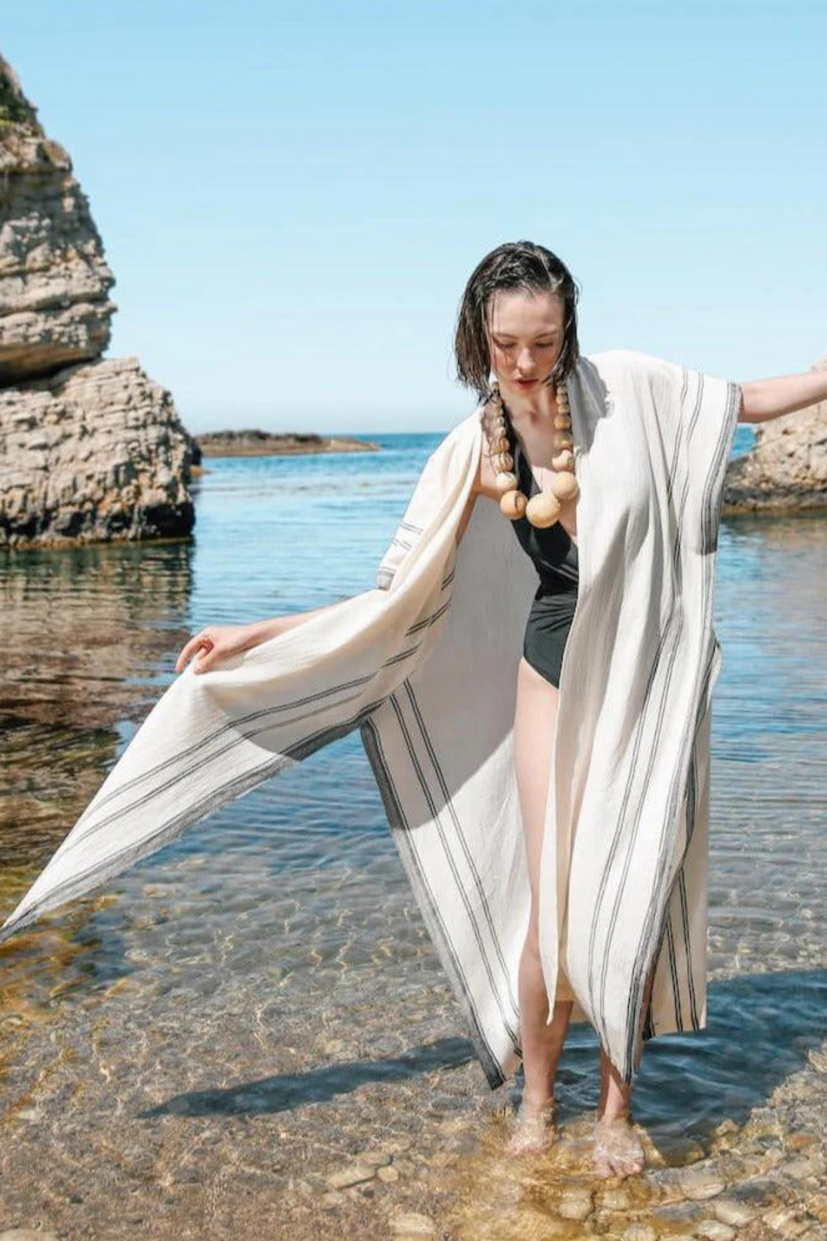 Primitive Crete Çizgili Kimono