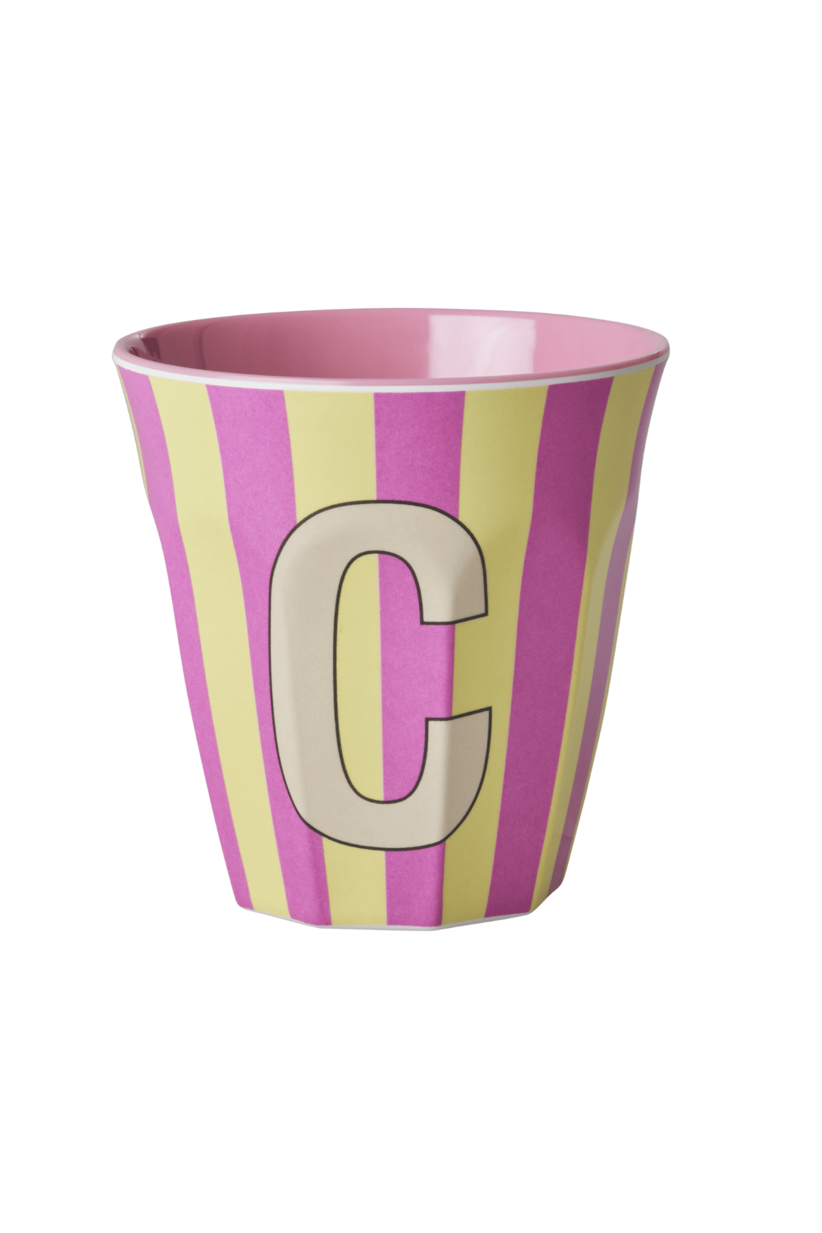 Rice Melamin Çizgili Bardak - Pembe C Harfli, MELCU-ALPSTRCI