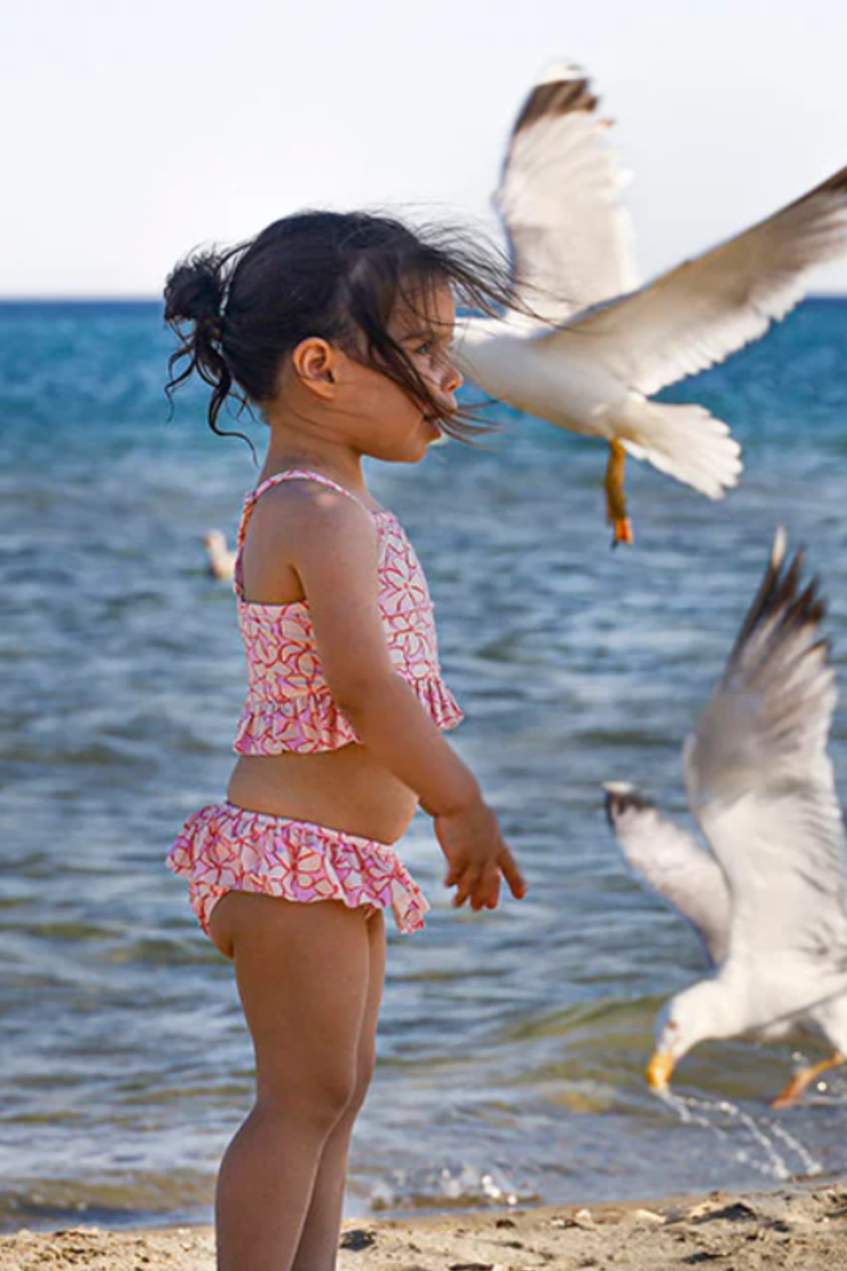 Sand Mother Kız Çocuk Pembe Bikini Takımı, Lilac Blossom