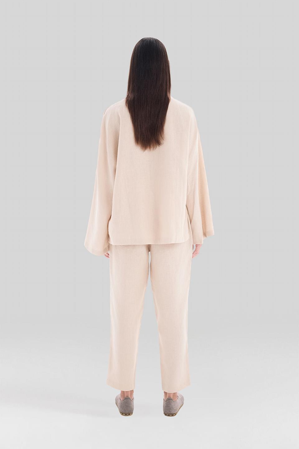 Sertaç Taşdelen Açık Kahverengi Keten Bluz