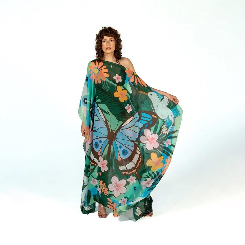 TukuTukum Blue Dreams Şifon Kaftan