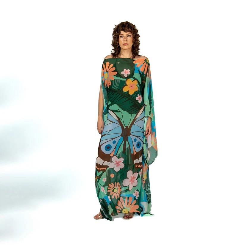 TukuTukum Blue Dreams Şifon Kaftan