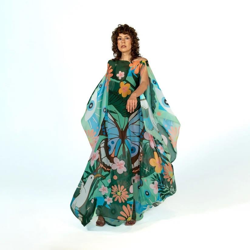TukuTukum Blue Dreams Şifon Kaftan