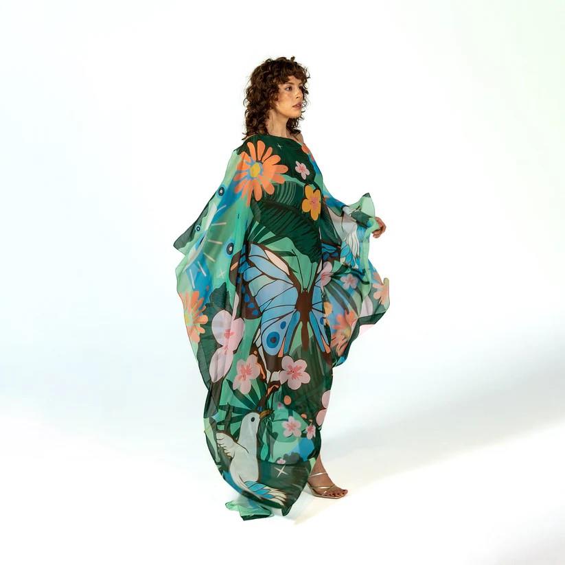 TukuTukum Blue Dreams Şifon Kaftan
