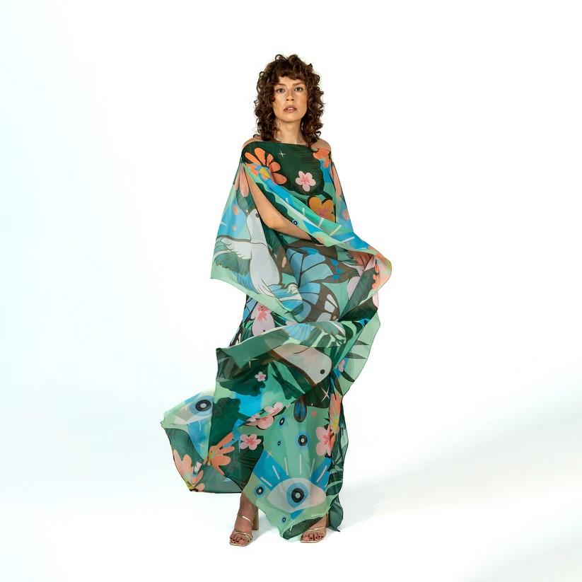 TukuTukum Blue Dreams Şifon Kaftan