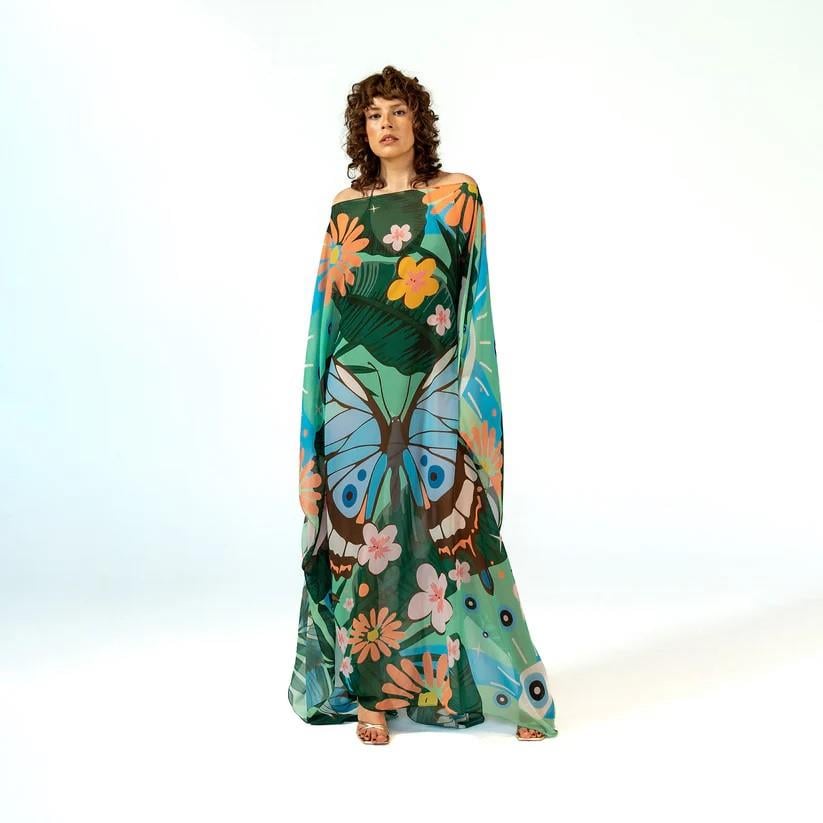 TukuTukum Blue Dreams Şifon Kaftan