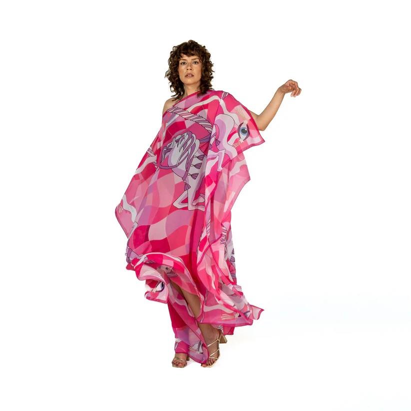 TukuTukum Pink Dreams Şifon Kaftan