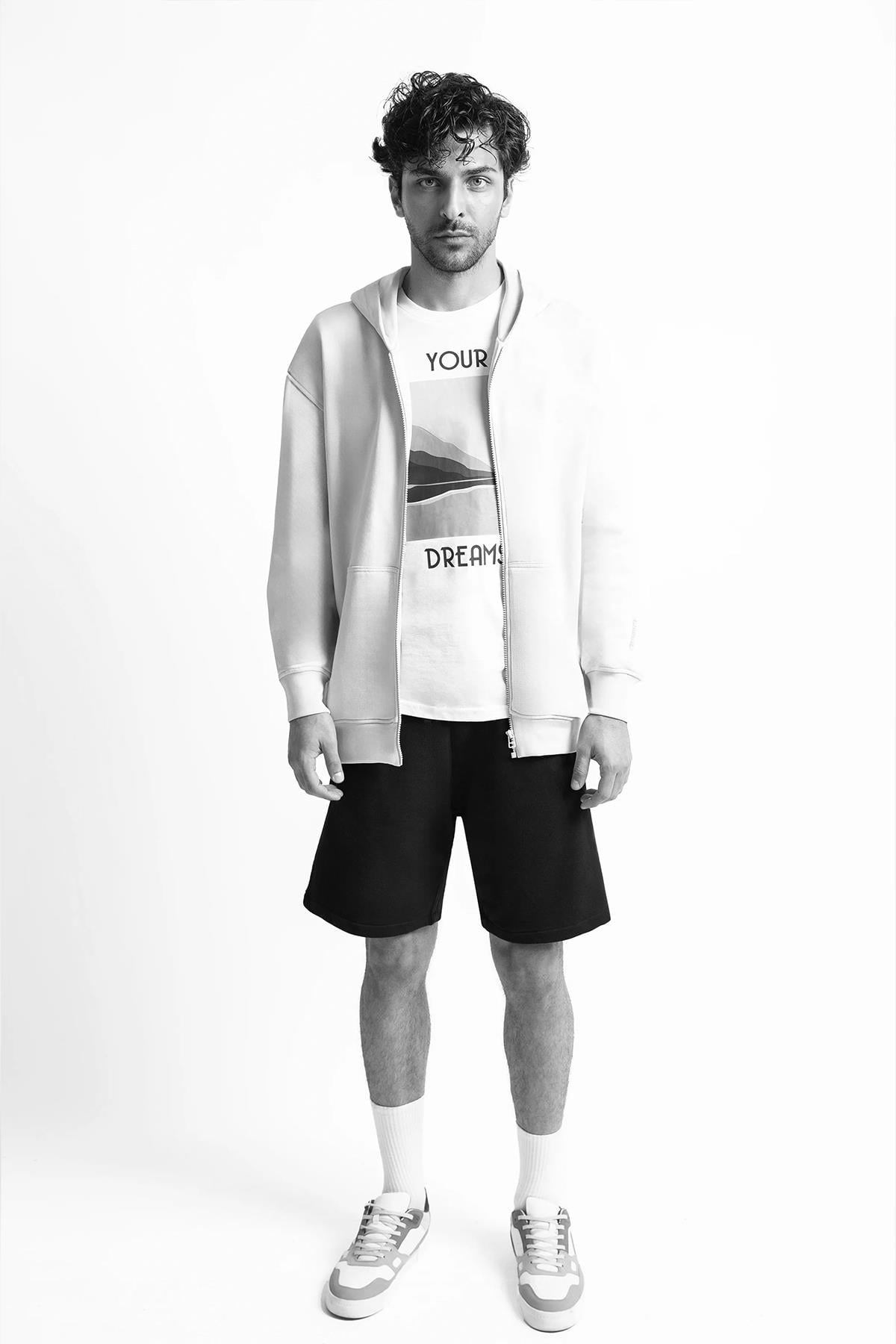 Uniqvibe Fermuarlı Organik Pamuklu Fermuarlı Hoodie