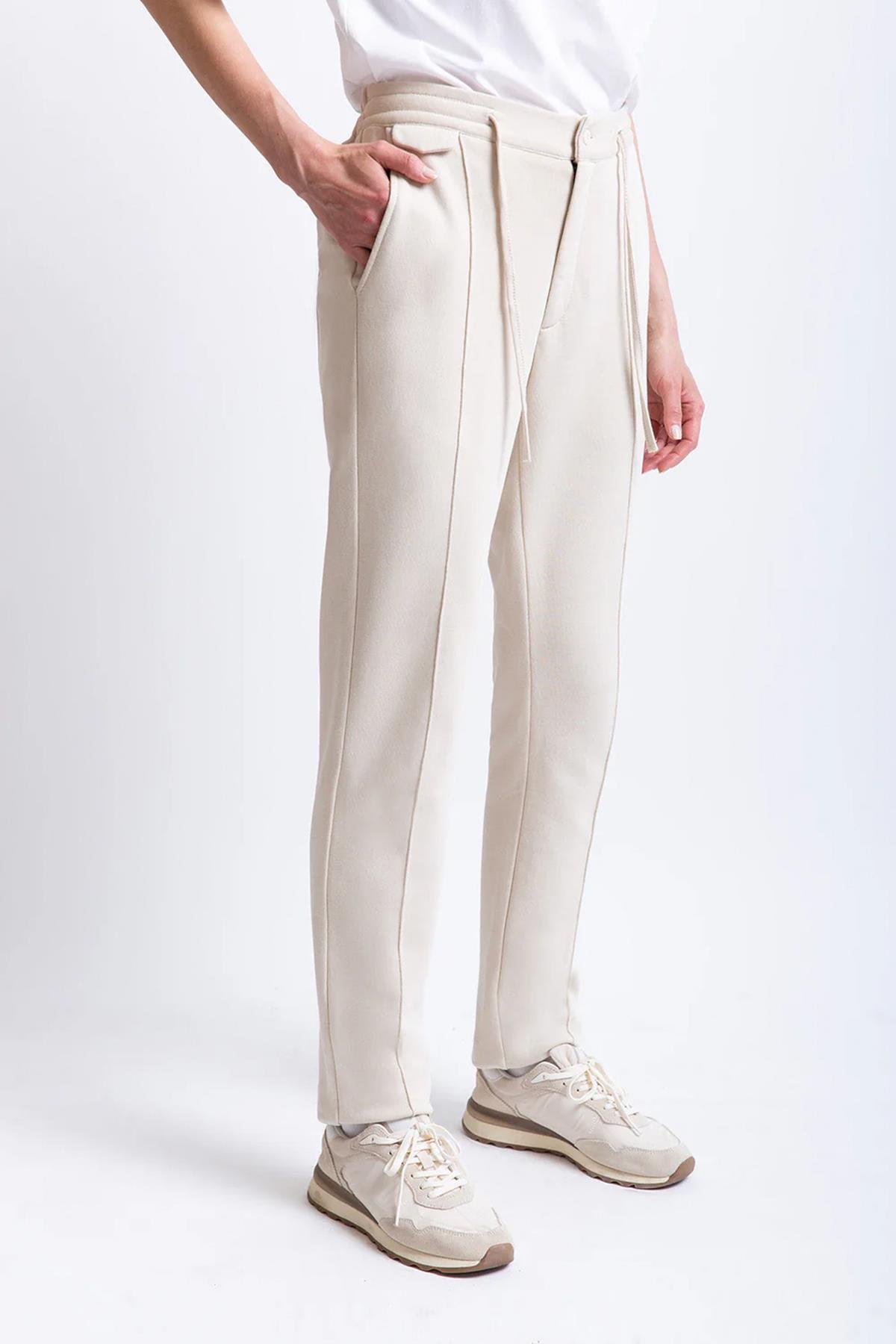 Uniqvibe Organik Pamuklu Krem Rengi Kadın Sweatpant