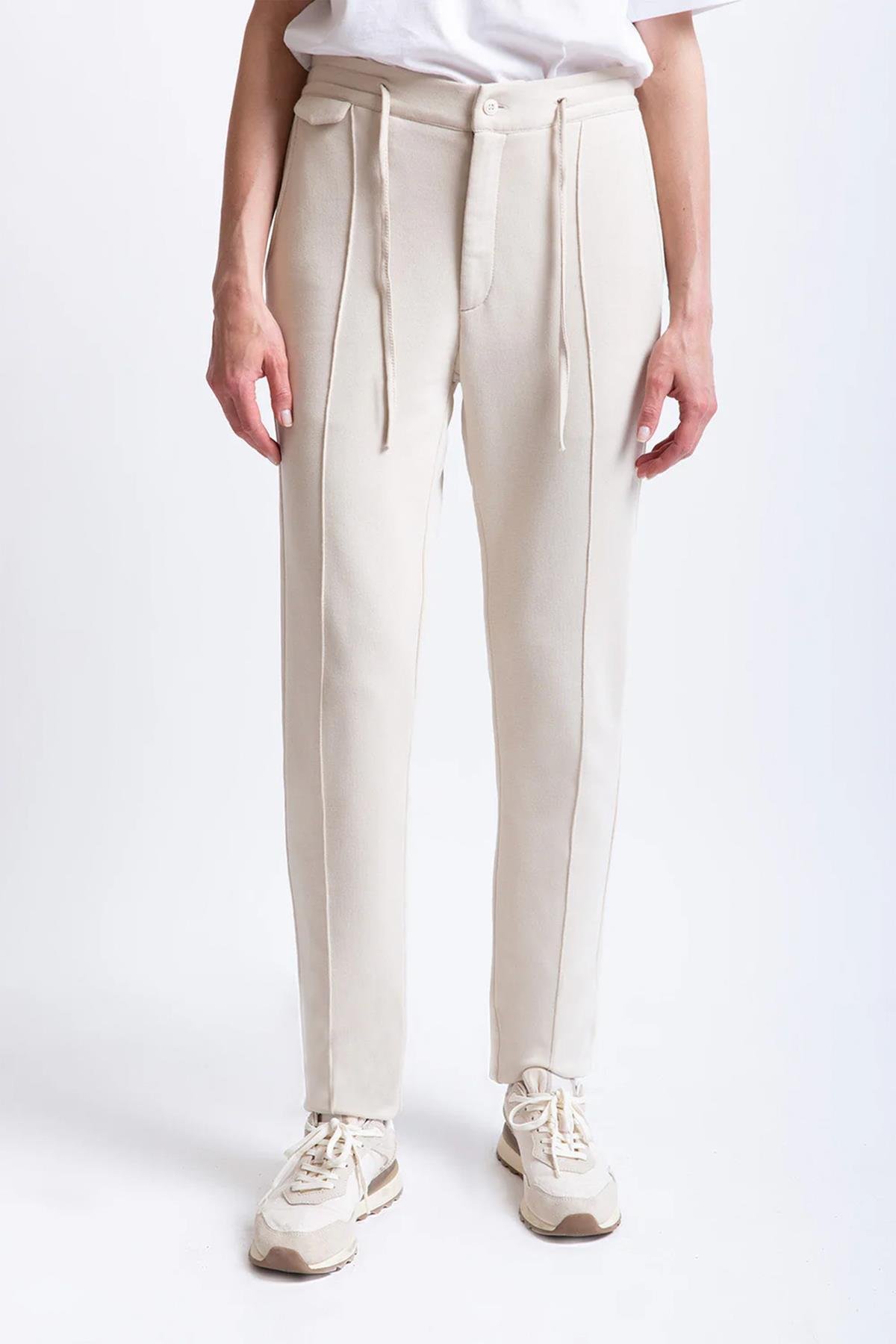 Uniqvibe Organik Pamuklu Krem Rengi Kadın Sweatpant