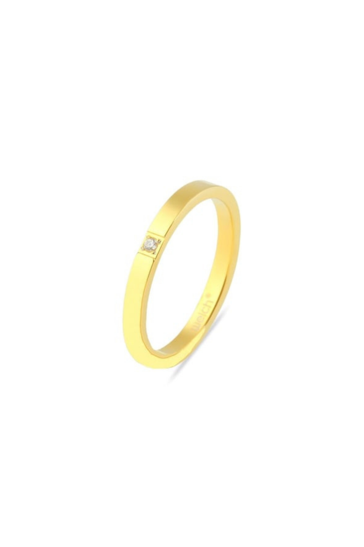 Welch Gold Çelik Tek Taş Minimal Yüzük