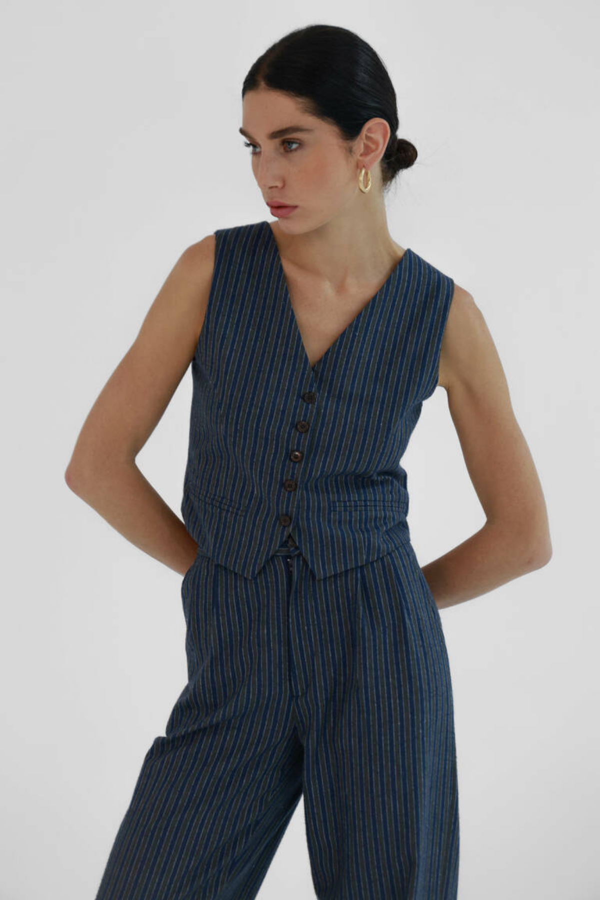 Zoe Clothing Çizgili Yelek 