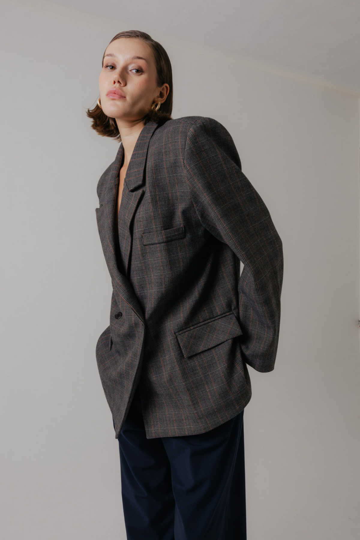 Zoe Clothing Ekose Blazer Ceket 