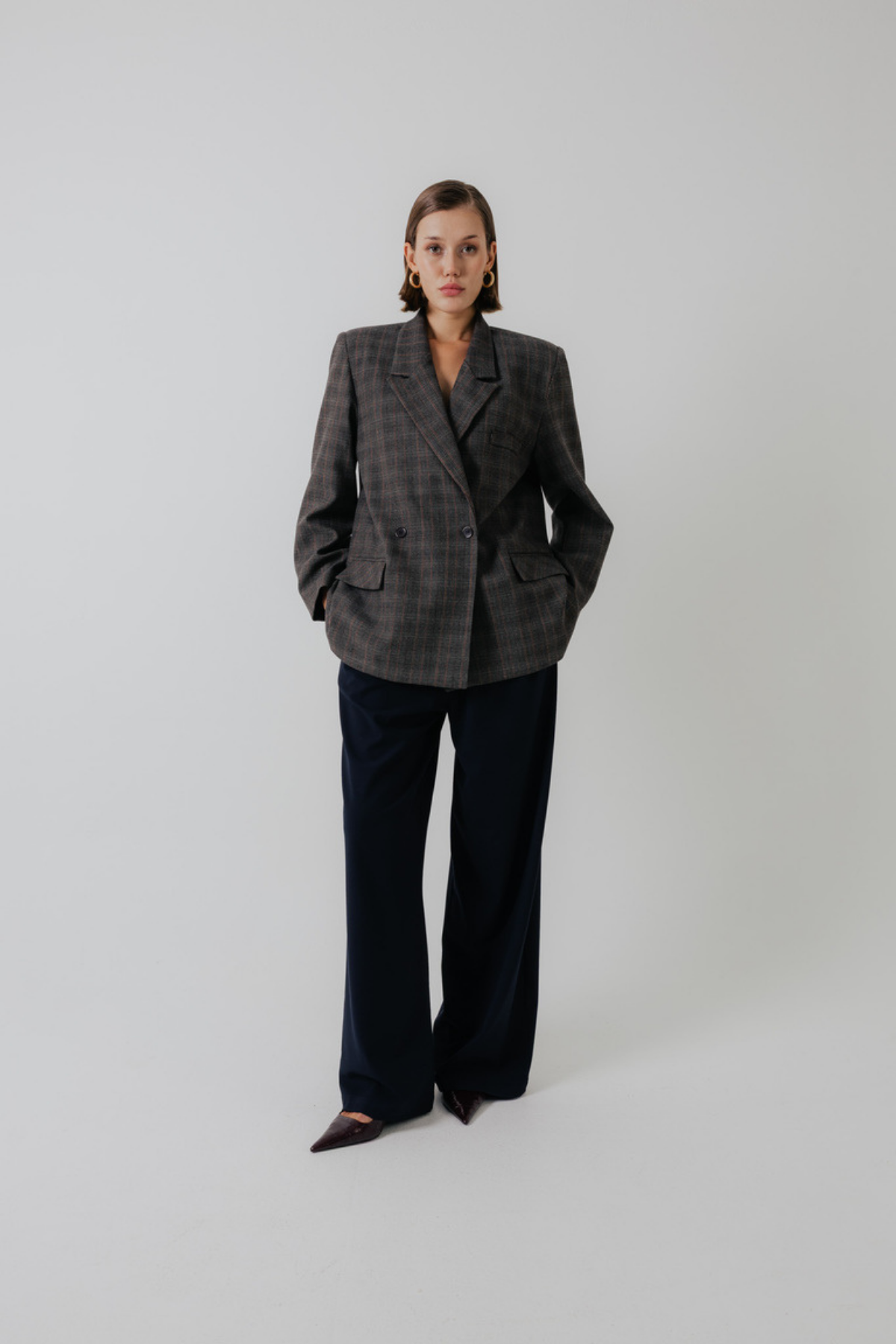 Zoe Clothing Ekose Blazer Ceket 