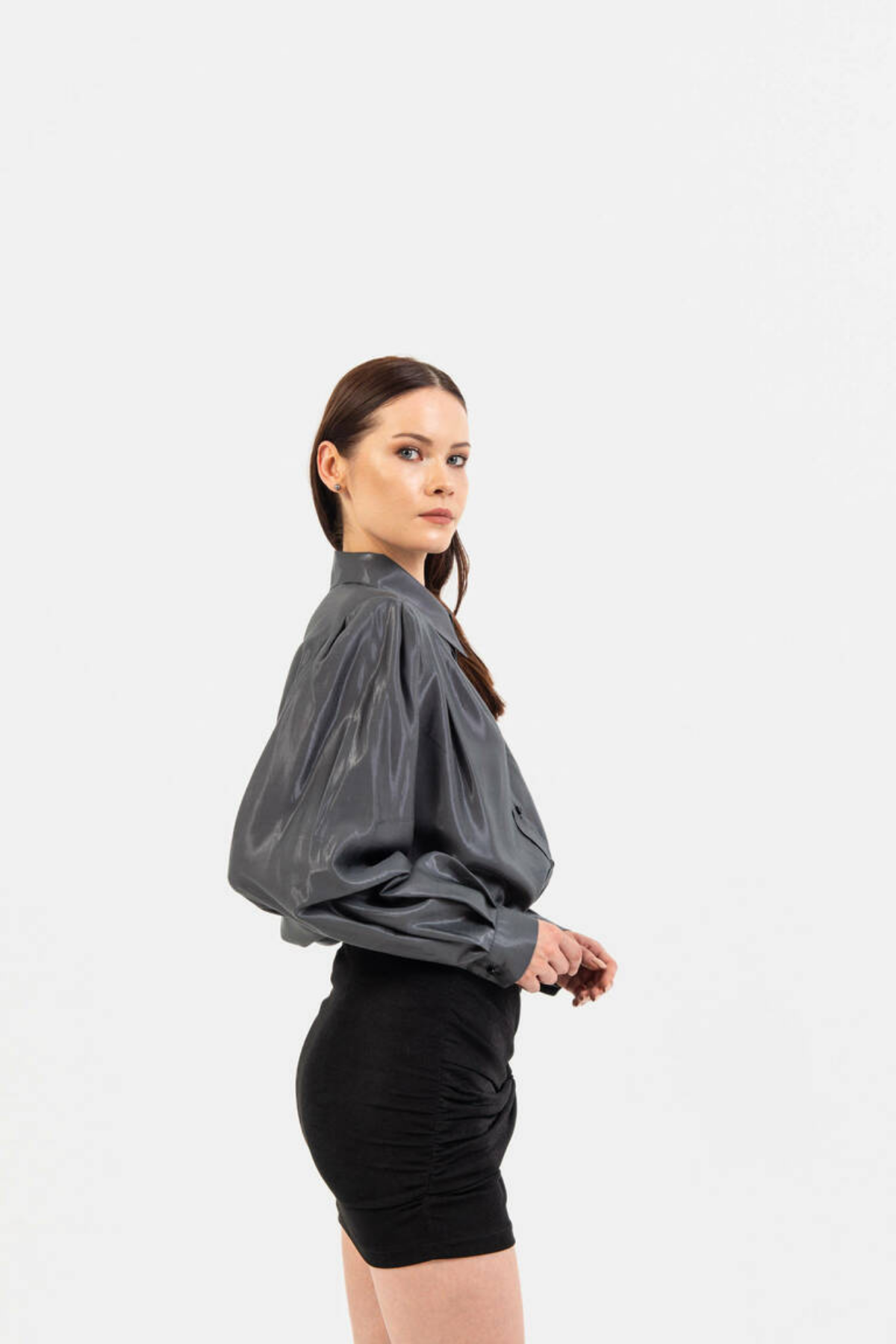 Zoe Clothing Gri Vatkalı Gömlek