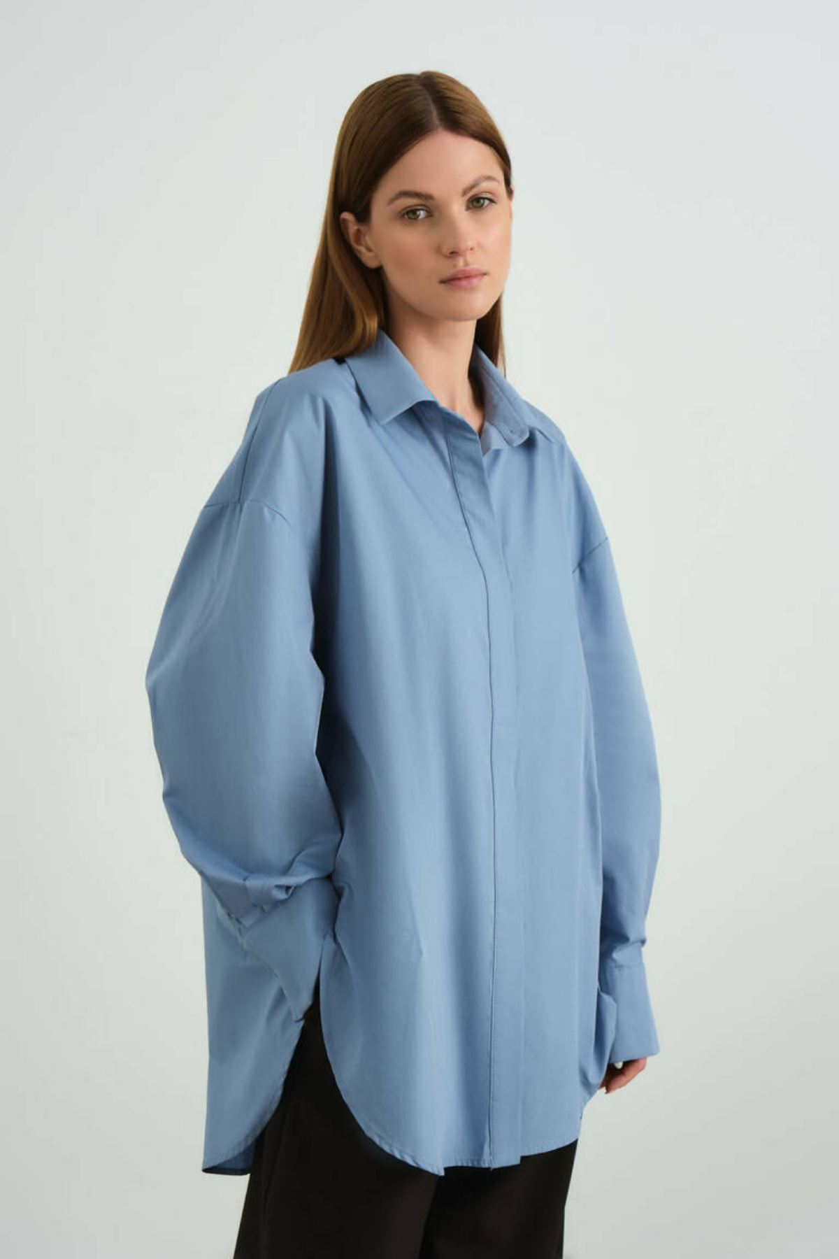 Zoe Clothing Mavi Oversize Gömlek