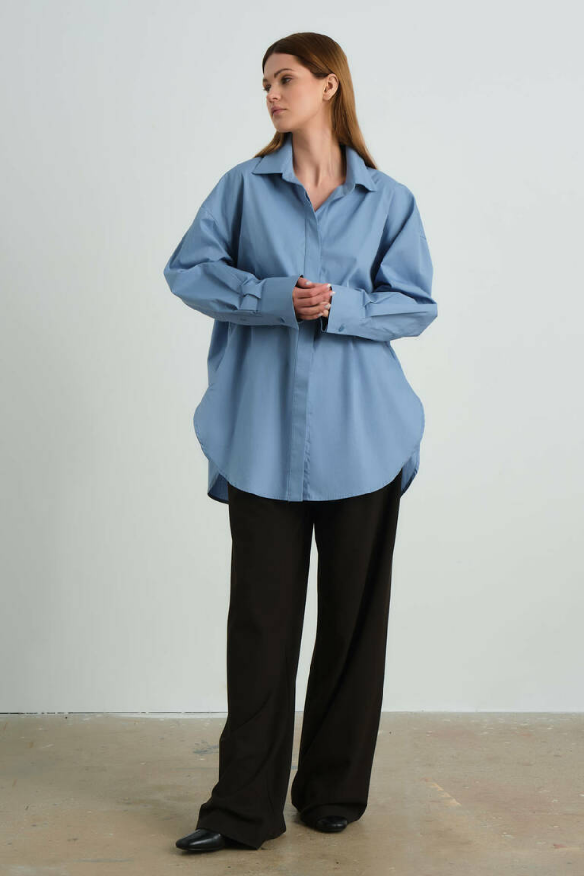 Zoe Clothing Mavi Oversize Gömlek