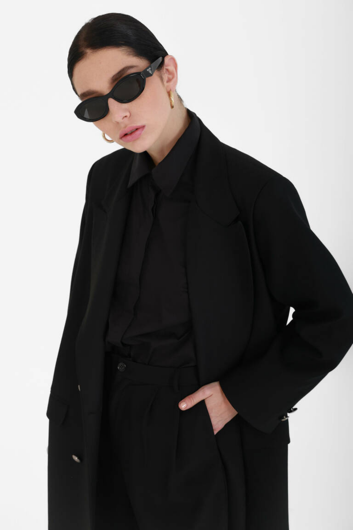 Zoe Uzun Palto Siyah