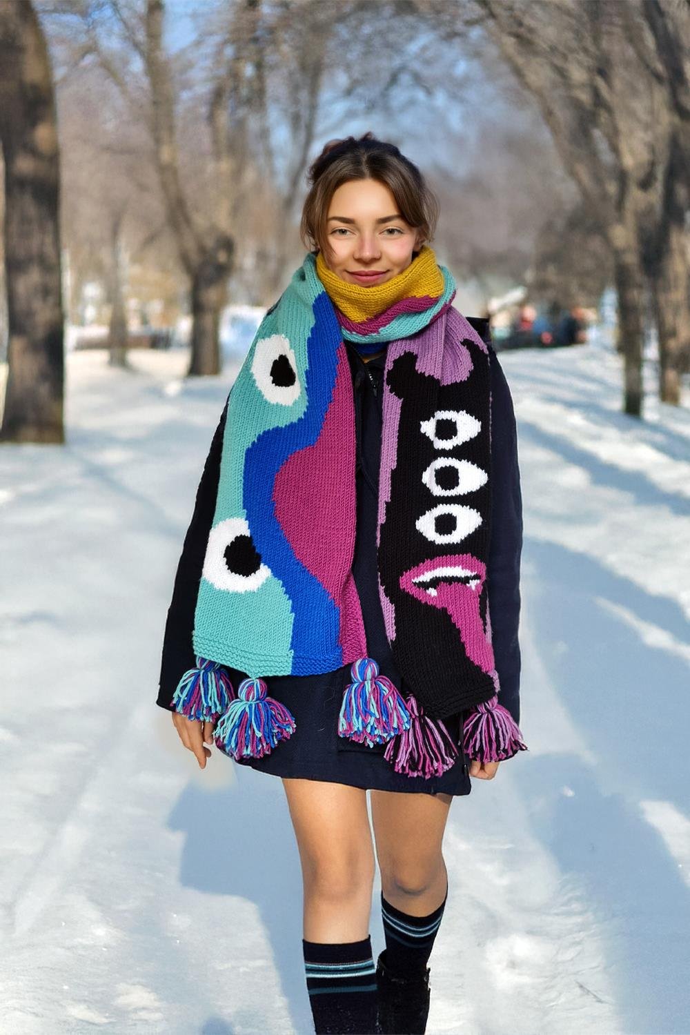 Zone Design El Örgüsü Atkı  |  Uzaylı