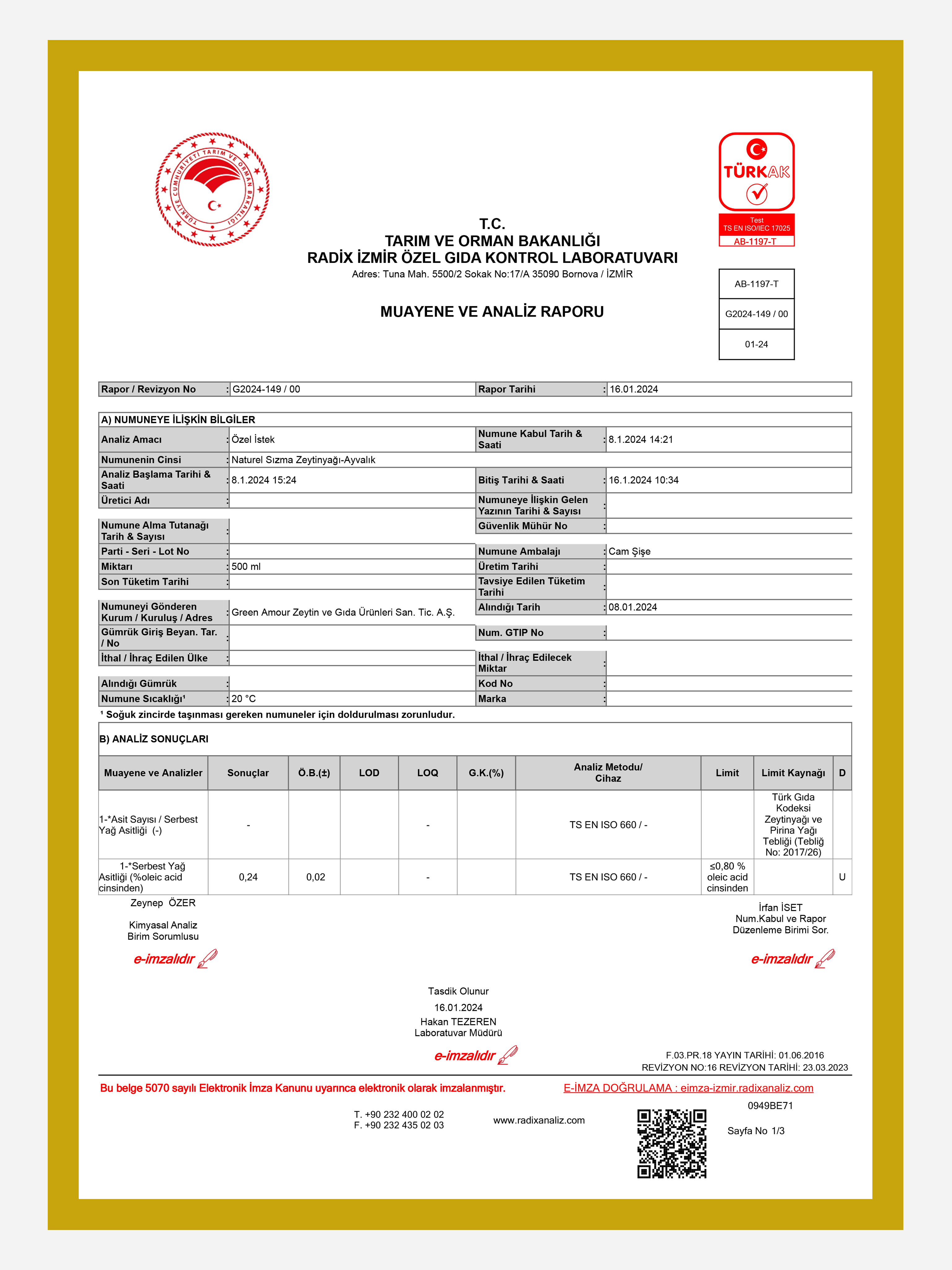 3'lü Paket Soğuk Sıkım, Ayvalık 0,2 Asit 500 ML %100 Natürel Sızma Zeytinyağı