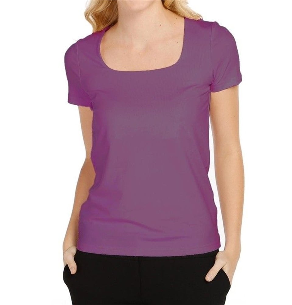 Basic Jersey Tişört - Böğürtlen