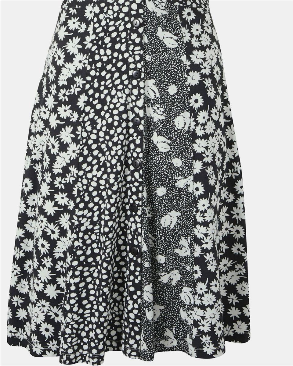 Baskılı Elbise - Siyah