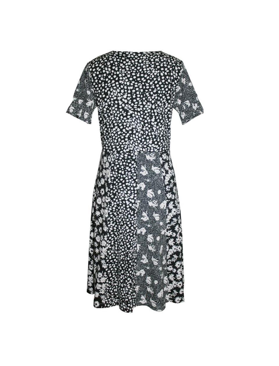 Baskılı Elbise - Siyah