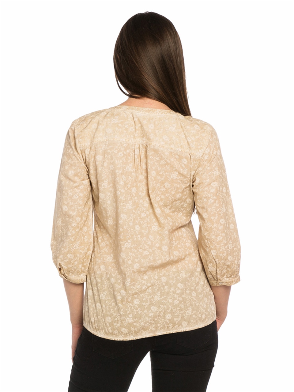 Batik Dantelli Tişört - Kum