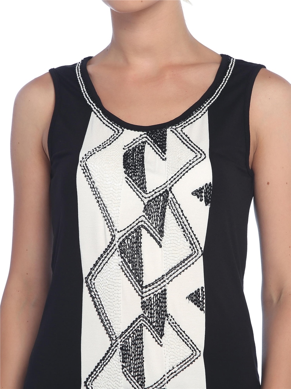 Boncuklu T-shirt - Siyah