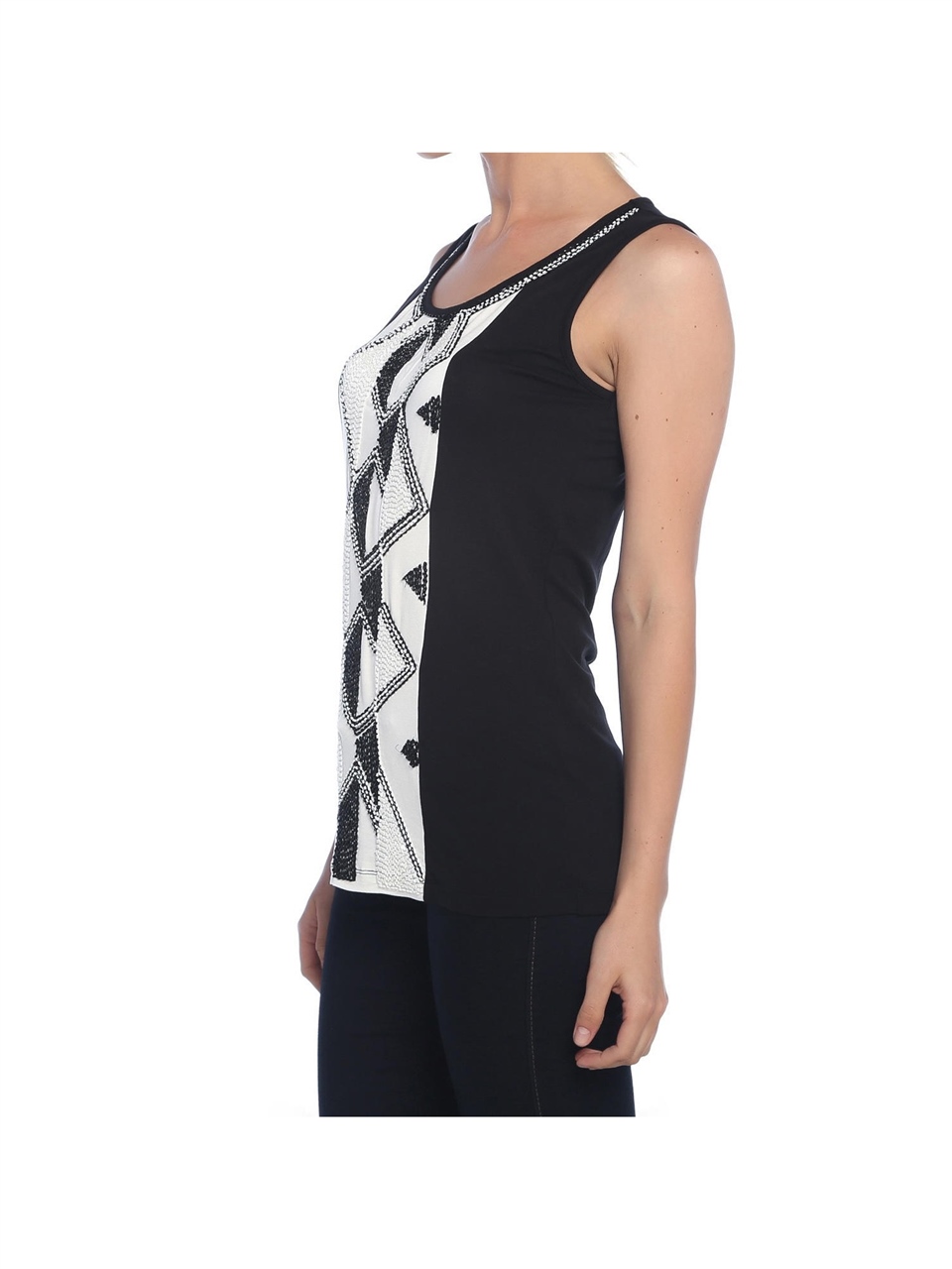 Boncuklu T-shirt - Siyah