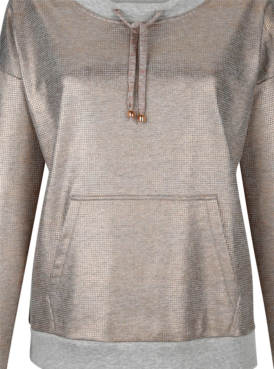 Bronz Baskılı Sweatshirt - Gri