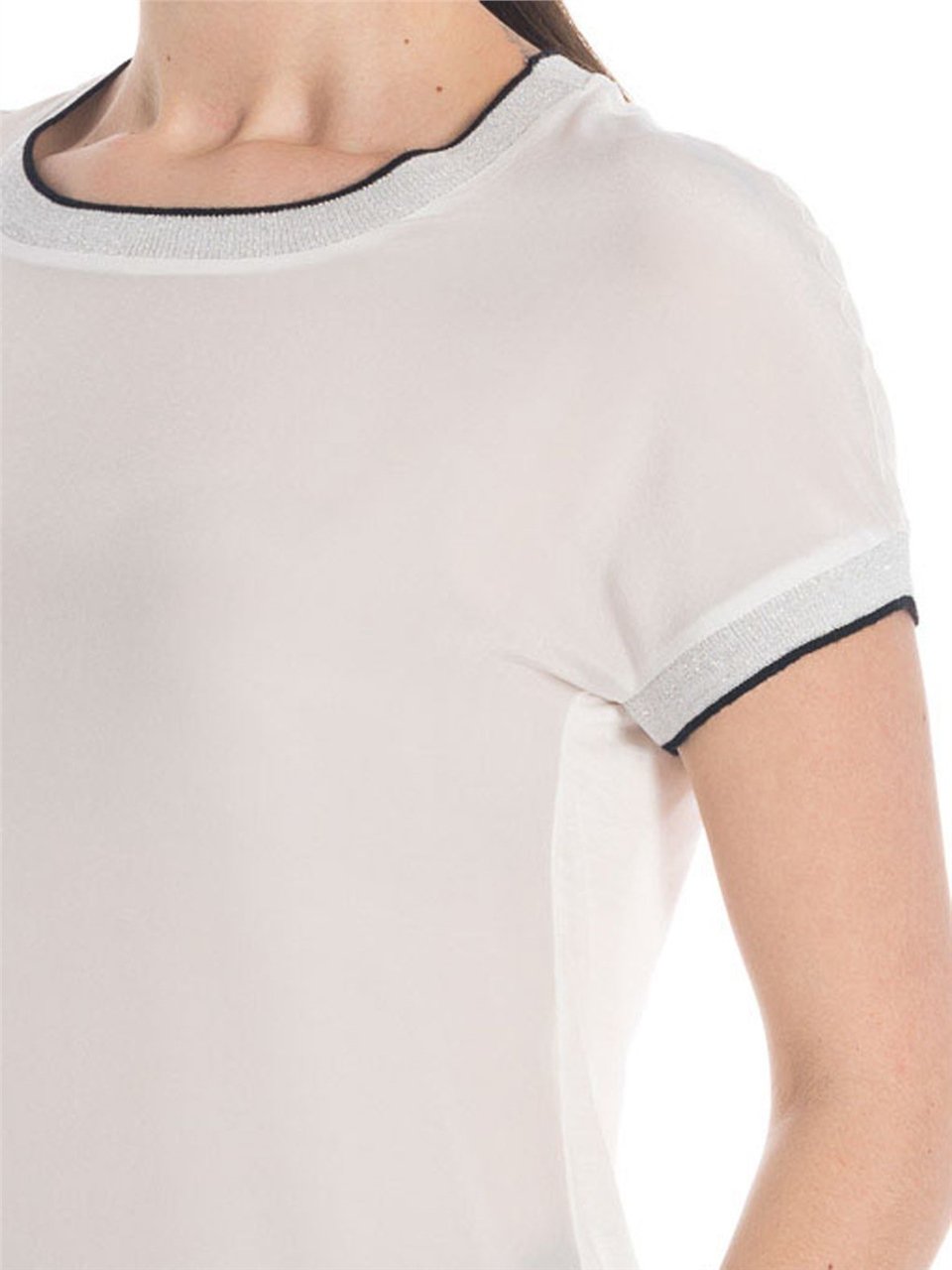Casual İpek Bluz - Beyaz