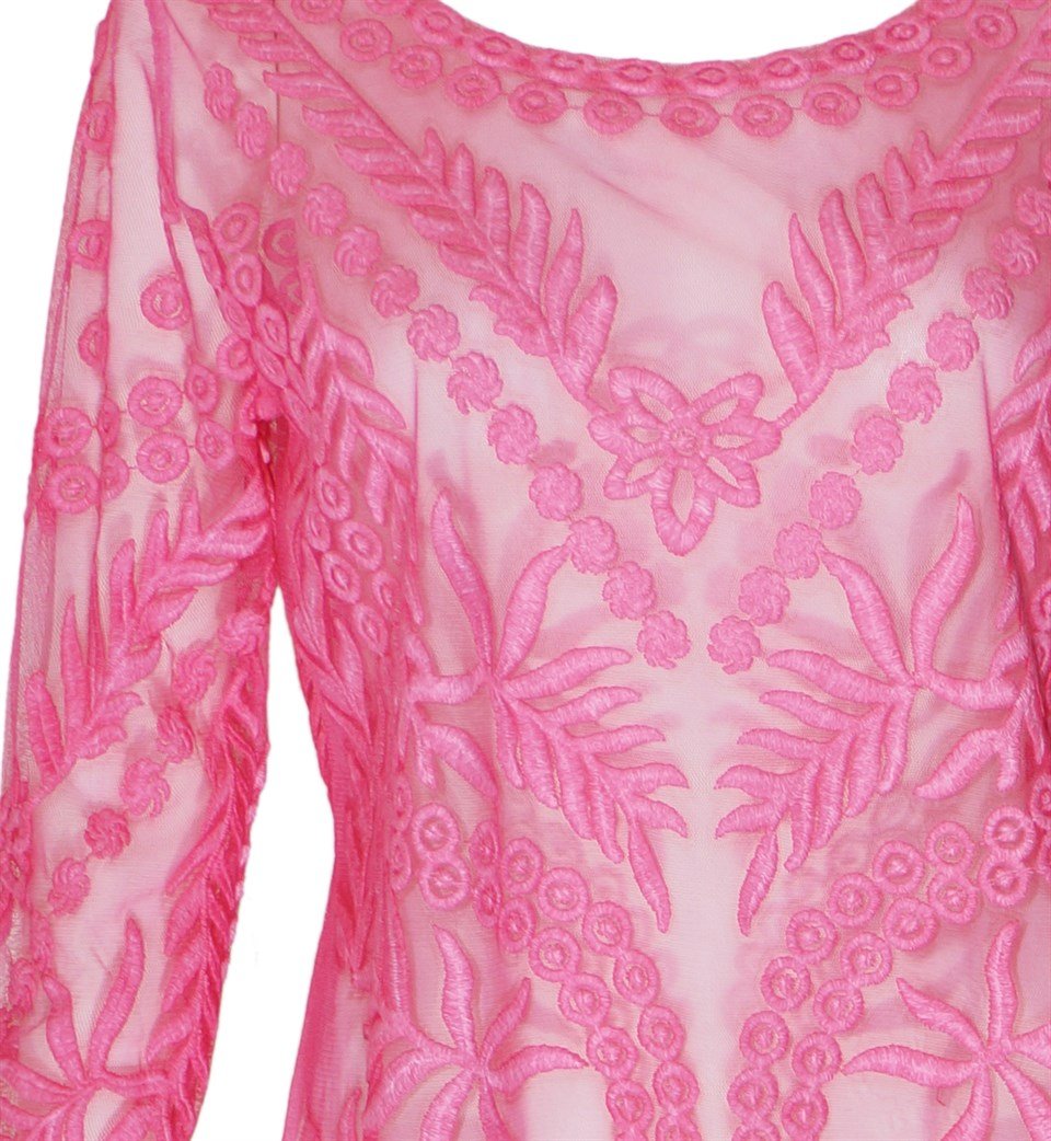 Dantel Tişört - Pembe