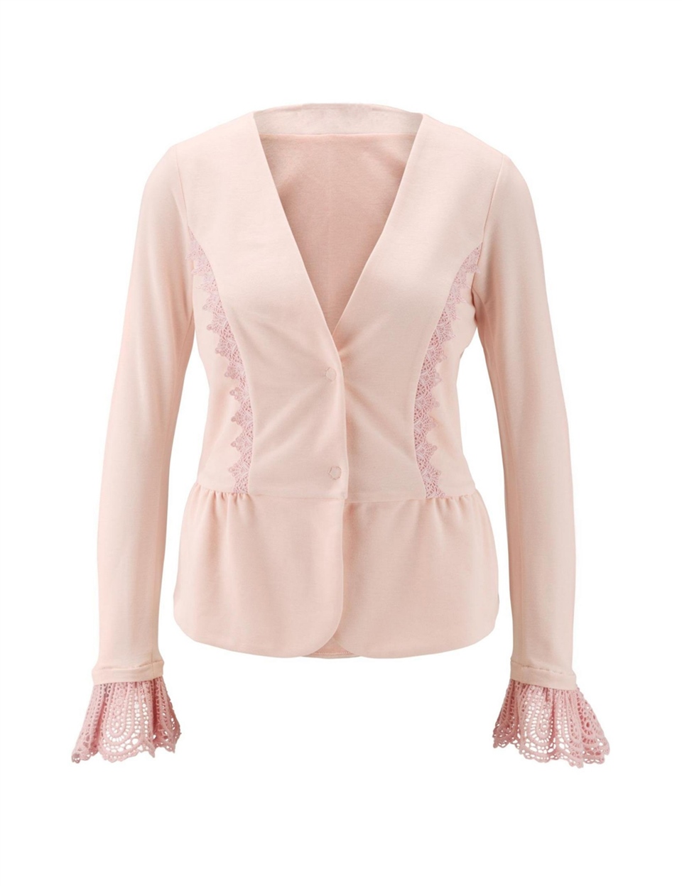 Dantelli Blazer Ceket - Gül Kurusu