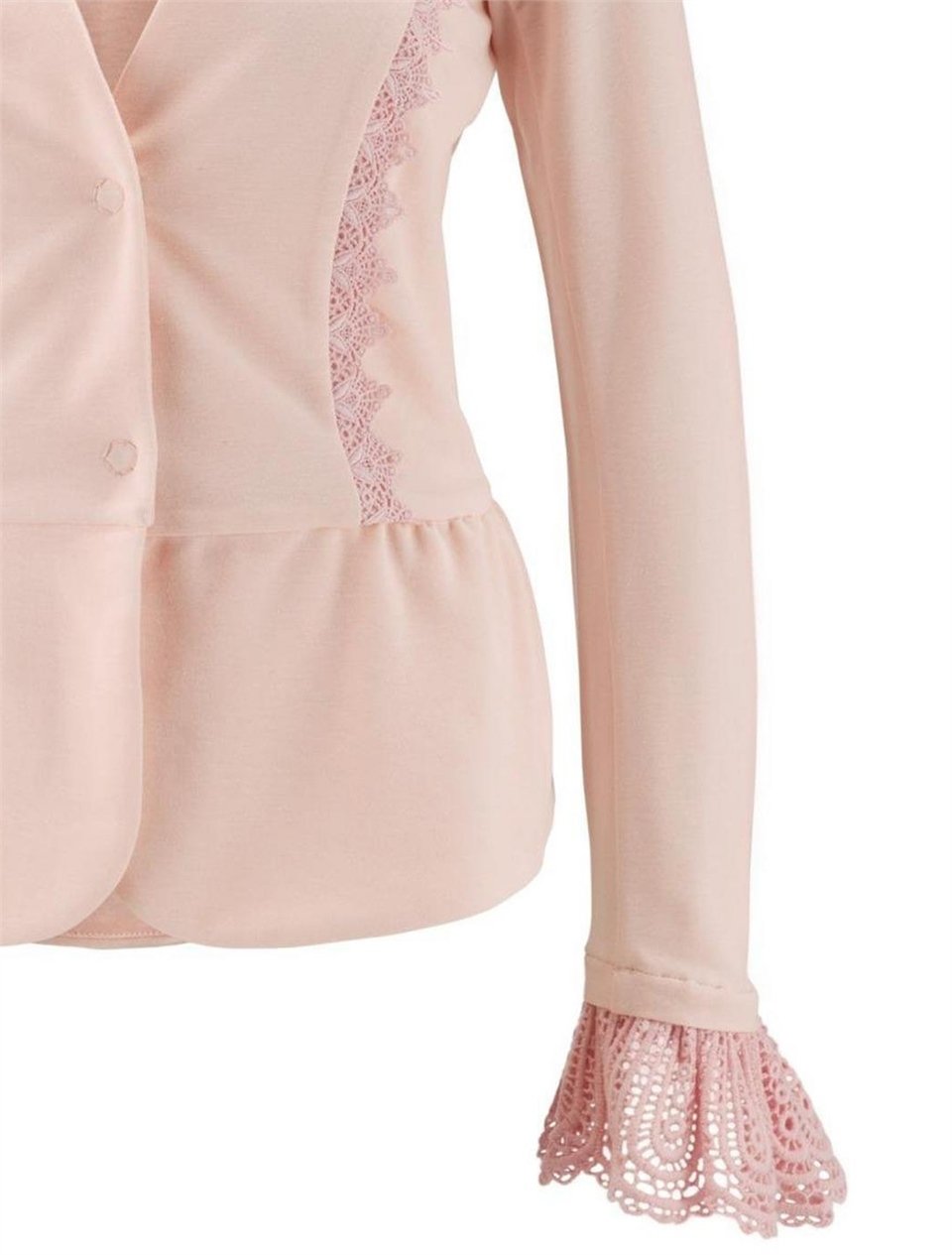 Dantelli Blazer Ceket - Gül Kurusu