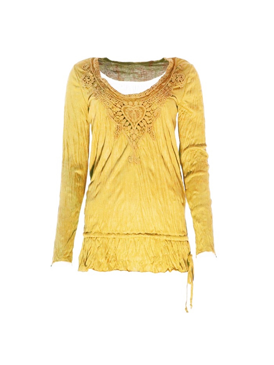 Dantelli Bluz - Sarı